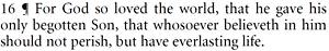 1900-1970 Cambridge Edition of the King James Bible - John 3:16